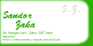 sandor zaka business card